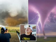 O caçador de tempestades profissional coloca tudo em risco para ficar perigosamente perto de tornados mortais SWNS