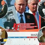 O calendário de propaganda sombrio de Vladimir Putin para 2026 mostra o corpo do líder russo batendo no parceiro de judô, dirigindo um snowmobile