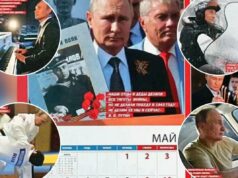 O calendário de propaganda sombrio de Vladimir Putin para 2026 mostra o corpo do líder russo batendo no parceiro de judô, dirigindo um snowmobile O calendário de propaganda sombrio de Vladimir Putin para 2026 mostra o corpo do líder russo batendo no parceiro de judô, dirigindo um snowmobile