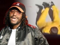 O cantor de R&B Lloyd Faceplants no palco, em vídeo Lloyd Stage Outono Principal Instagram Getty Composto