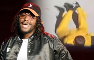 O cantor de R&B Lloyd Faceplants no palco, em vídeo Lloyd Stage Outono Principal Instagram Getty Composto