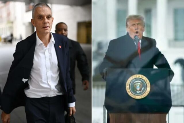   O ex-diretor geral da BBC, Tim Davie, chega à Broadcasting House em 11 de novembro de 2025 em Londres, Inglaterra. 