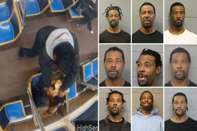 O vídeo de vigilância capturou um passageiro de trem identificado como Lawrence Reed segurando uma garrafa em chamas antes de seu ataque em 17 de novembro de 2025.