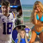 O influenciador do futebol nega ter um caso com o quarterback da LSU depois que um artigo de 'notícias falsas' afirmando que isso se tornou viral