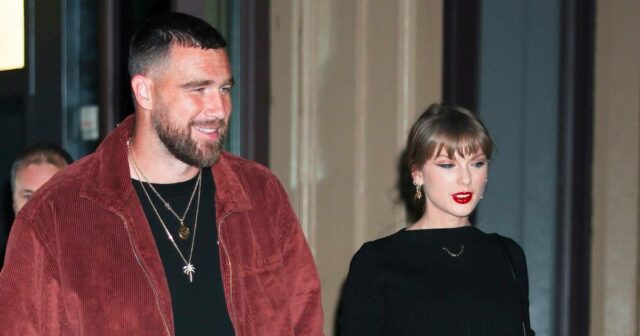 O look Little Black de Taylor Swift em Travis Kelce Roupa de Taylor Swift para noivado com Travis Kelce
