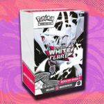 Victini – 171/086, Zekrom ex – 172/086 e Reshiram ex – 173/086 em fundo laranja estampado