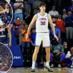 O pivô da Flórida, de 2,10 metros, Olivier Rioux faz estreia histórica no basquete universitário