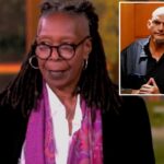 Whoopi Goldberg lança um olhar para um membro da audiência por interromper.