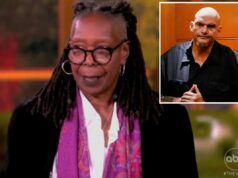 O público de ‘The View’ vaia quando Whoopi diz que o senador John Fetterman aparecerá no programa depois de apoiar o plano do Partido Republicano para encerrar a paralisação Whoopi Goldberg lança um olhar para um membro da audiência por interromper.