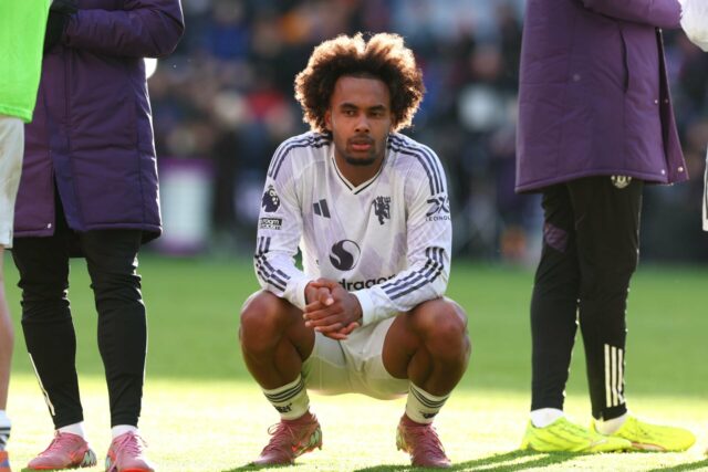 O veredicto instantâneo de Ruben Amorim sobre Joshua Zirkzee mostra Joshua Zirkzee comemora com seus companheiros durante a partida da Premier League entre Crystal Palace e Manchester United no Selhurst Park em 2025 em Londres, Inglaterra.