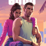 O pôster de lançamento de Grand Theft Auto VI.