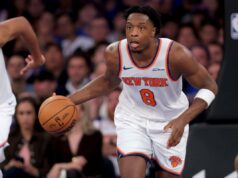 OG Anunoby progredindo na recuperação do Knicks com cronograma de retorno ainda incerto O atacante do New York Knicks, OG Anunoby (8), leva a bola para a quadra contra o Minnesota Timberwolves.