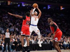Os Knicks finalmente conseguiram o Josh Hart que eles ‘conhecem e amam’ após uma viagem frustrante Josh Hart arremessa enquanto Julian Phillips defende o Bulls no primeiro tempo no Madison Square Garden em Nova York, Nova York, 2 de novembro de 2025.