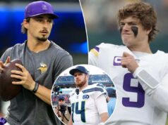 Os Vikings devem recorrer ao QB Max Brosmer não draftado com preocupação de concussão de JJ McCarthy logotipo de fantasia azarão