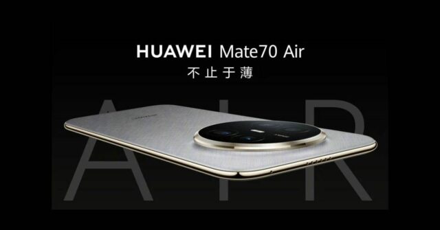 Outro concorrente do iPhone Air chega: o Huawei Mate 70 Outro concorrente do iPhone Air pousa – o Huawei Mate 70 Air (mostrado)