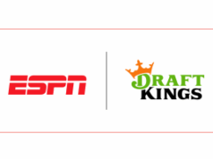 Pacto DraftKings e ESPN destaca o próximo lançamento de previsões em meio a resultados trimestrais crescentes Fundo branco com logotipo da ESPN à esquerda e logotipo da DraftKings à direita. Duas linhas vermelhas estão na parte superior e inferior dos logotipos, junto com uma pequena linha preta entre os dois logotipos.