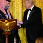 A estrela do futebol Cristiano Ronaldo recebeu uma mensagem do presidente Donald Trump durante um jantar em homenagem ao príncipe herdeiro da Arábia Saudita, Mohammed bin Salman.