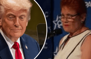 Pauline Hanson lamenta o estado da Austrália para a elite em Mar-a-Lago de Trump Pauline Hanson lamentou a Austrália e elogiou o presidente dos EUA, Donald Trump, durante um discurso em seu resort em Mar-a-Lago, na Flórida.