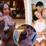 Pete Davidson beija a namorada grávida Elsie Hewitt em chá de bebê com tema de coelho