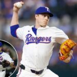 Phil Maton arremessa durante um jogo contra o Milwaukee Brewers no Globe Life Field em 10 de setembro de 2025 em Arlington, Texas.