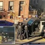 A polícia barricou um apartamento no Brooklyn com um veículo blindado depois que tiros foram disparados.