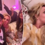 Por dentro da aconchegante festa do pijama de Britney Spears com Kim e Khloé Kardashian enquanto a estrela pop compartilha novo vídeo