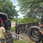 Prevenindo a abrasão, 367 unidades de pneus ex-tanque doados à Polícia Regional Central de Sulawesi
