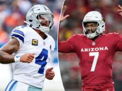 Previsão de Cardinals vs. Cowboys: probabilidades de ‘Monday Night Football’, escolha, melhor aposta O quarterback do Cardinals, Jacoby Brissett (7), reage após uma jogada.