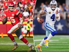 Previsão de Chiefs vs. Cowboys: escolhas, probabilidades e melhores apostas da semana 13 da NFL para o confronto de Ação de Graças O tight end do Kansas City Chiefs, Travis Kelce (87).