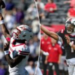 O quarterback da Louisiana, Lunch Winfield (2), lança um passe durante um jogo de futebol americano universitário contra James Madison.
