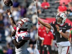 Previsão de Louisiana x Arkansas State: probabilidades, escolhas, melhor aposta para o confronto do Cinturão do Sol de quinta-feira O quarterback da Louisiana, Lunch Winfield (2), lança um passe durante um jogo de futebol americano universitário contra James Madison.