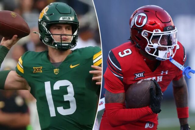 Previsão de Utah x Baylor: probabilidades, escolhas e melhor aposta O quarterback do Baylor Bears, Sawyer Robertson #13, se prepara para lançar um passe.