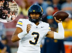 Previsões, probabilidades da semana 14 do futebol universitário: três escolhas, melhores apostas para a lista de sábado O running back do SMU Mustangs, Shaadie Clayton-Johnson (24), corre com a bola para um touchdown contra o Louisville Cardinals.