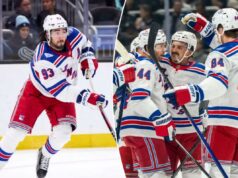 Rangers esperam que o impulso da viagem possa levá-los à indescritível vitória no Garden O pivô do New York Rangers, Mika Zibanejad (93), espera passar durante o terceiro período contra o Seattle Kraken na Climate Pledge Arena.
