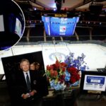 Um retrato do escritor do Hall of Fame Hockey, Larry Brooks, sentado em sua mesa na cabine de imprensa antes do jogo dos Rangers contra os Red Wings em 16 de novembro de 2025.