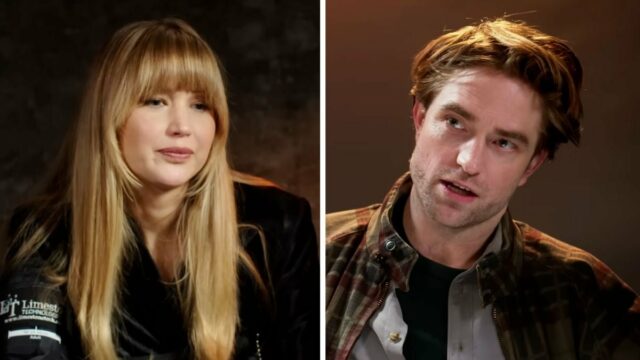 Robert Pattinson pergunta a Jennifer Lawrence se ela acha que 'Jogos Vorazes' é 'mais legal' do que 'Crepúsculo' | Vídeo
