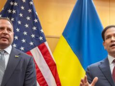 Rubio no controle de danos em meio à revolta republicana sobre o plano de paz de Trump na Ucrânia O primeiro rascunho do plano de paz foi elaborado pelo enviado de Trump, Steve Witkoff (centro). O secretário de Estado Marco Rubio (à direita) não estava “totalmente envolvido”.