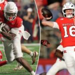 Antwan Raymond, que correu para 240 jardas, o recorde de sua carreira, sobe em campo durante a vitória de Rutgers por 35-20 em casa sobre o Maryland em 8 de novembro de 2025.