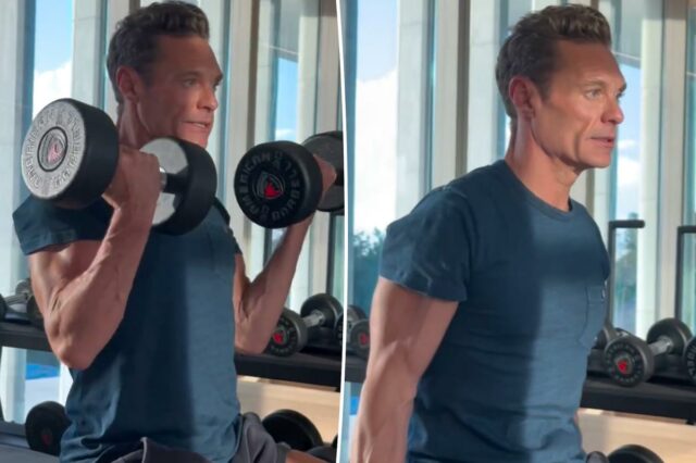 Ryan Seacrest choca os fãs com seus bíceps protuberantes em vídeo de treino: ‘Mano está destruído’
