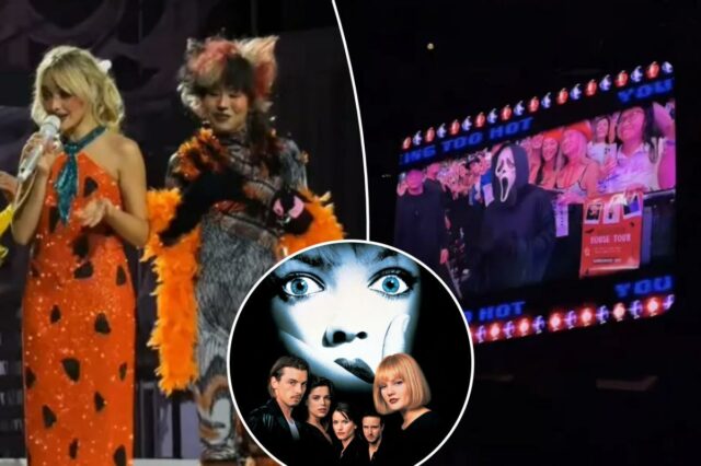 Sabrina Carpenter 'prende' de brincadeira esta ex-estrela de 'Scream' no show de Halloween do MSG
