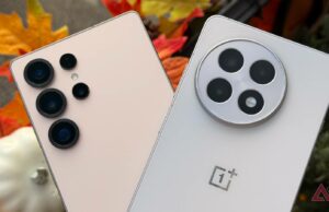 Samsung, não fique envergonhado com o OnePlus – de novo Close da parte traseira do OnePlus 13 em uma pedra