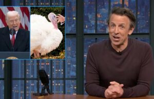Seth Meyers assa Trump por seu discurso incoerente de perdão à Turquia: ‘Ficou mais estranho’ | Vídeo Seth Meyers assa Trump por seu discurso incoerente de perdão à Turquia: 'Ficou mais estranho' | Vídeo