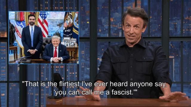 Seth Meyers zomba de Trump estar totalmente encantado com Mamdani
