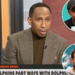 O gerente geral do Miami Dolphins, Chris Grier, em entrevista coletiva.