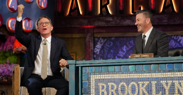 Stephen Colbert e Jimmy Kimmel comemoram a eleição do socialista Stephen Colbert e Jimmy Kimmel comemoram a eleição do socialista Zohran Madani para prefeito de Nova York