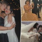 Taylor Swift compartilha um doce momento com a amiga Selena Gomez em uma foto de casamento nunca antes vista