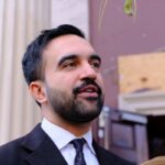 Mayoral candidate Zohran Mamdani and Attorney General Letitia James talk to members of the press outside Brooklyn Hanson Place Seventh-day Adventist Church in Fort Greene, Brooklyn three days before Election Day.