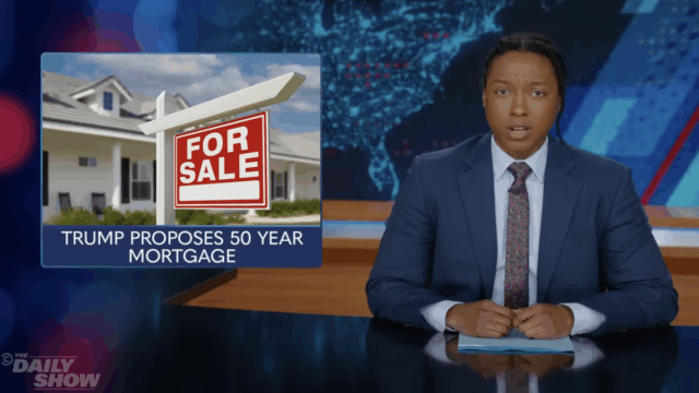 The Daily Show critica brutalmente os planos de Trump para uma hipoteca de 50 anos
