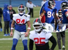 Theo Johnson conta ao Post no que está trabalhando para solidificar a conexão com Jaxson Dart Theo Johnson conta ao Post no que está trabalhando para solidificar a conexão com Jaxson Dart