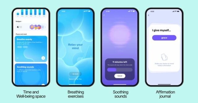 TikTok diz que os crachás são a solução para o vício em aplicativos entre adolescentes | Capturas de tela mostrando os novos recursos